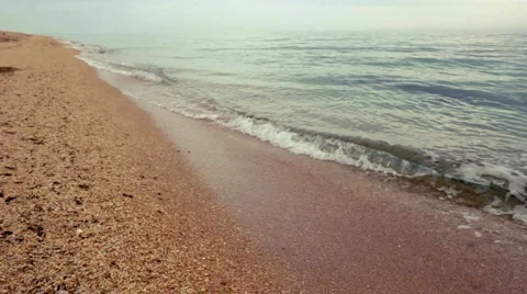 Sea beach and breakers Stock Footage 5090825