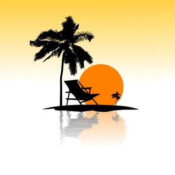 Sea beach card Illustrazione stock