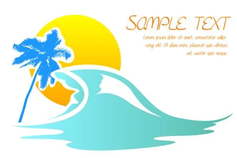 Sea beach card Stock Illustration