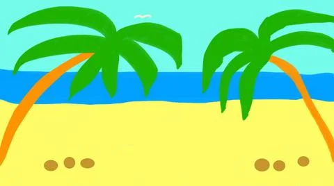 Sea Beach Stock Illustration