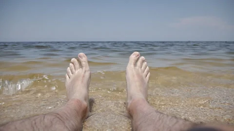 Sea Beach Legs Waves 2 Stock Footage 52431483