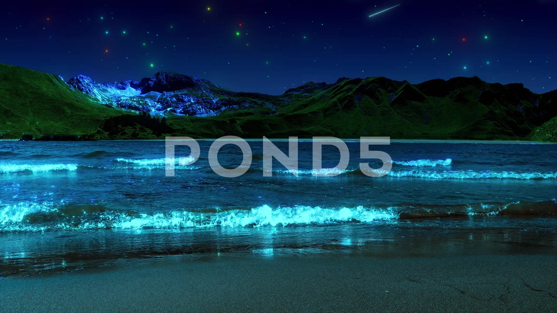 Sea Beach On A Moonlit Night Stock Video Pond5
