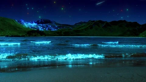 Beautiful beach at night - AI Photo Generator - starryai