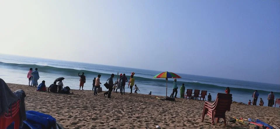 SEA BEACH IN PURI Popular tourist site on the Bay of Bengal Stock Photos