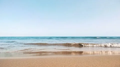 Sea beach sand and clear blur sky Stock Footage 219224155