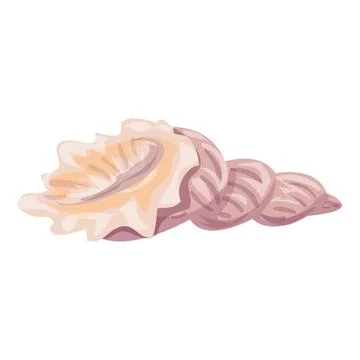 Sea beach shell icon, cartoon style Illustrazione stock