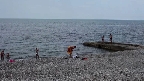 Sea beach in Sochi summer Stock Footage 70985895