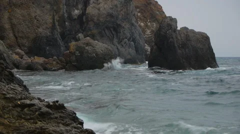 Sea beach in storm Stock Footage 42973988