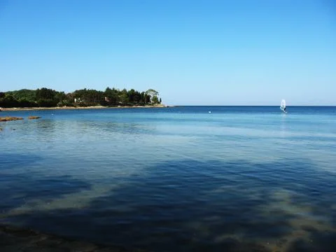 Sea from beach on a sunny morning Stock Photos
