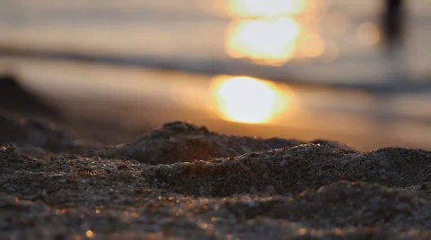 Sea Beach Sunset Bokeh Stock Footage 52431485