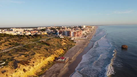 Sea beach at sunset drone view Vídeos de archivo 269683163