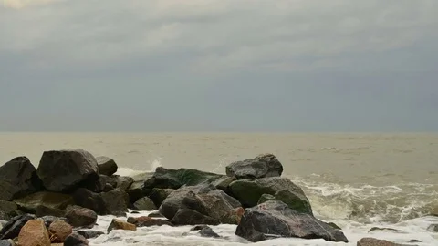 Sea beach. Time lapse Stock Footage