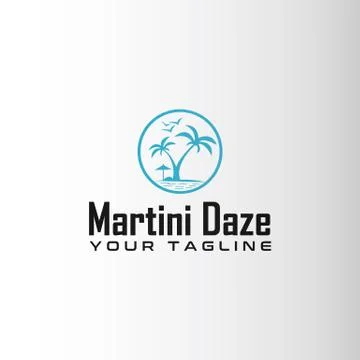 Sea beach vector logo design Stock Illustration
