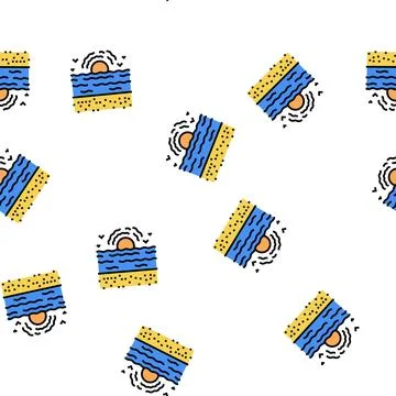 Sea beach vector seamless pattern Stock Illustration