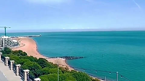 Sea Beach View From Nice Hotel Stock Footage 264088859