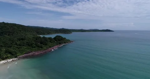 Sea beach wave with clear blue azure water aerial view Stock Footage 135036001