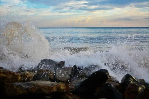 Sea  beach wave Stock Photos