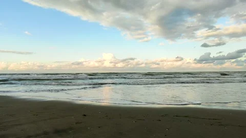 Sea ​​beach waves and sky Stock Footage 165378191