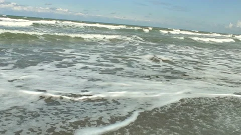 Sea ​​beach waves and sky Stock Footage 165401249