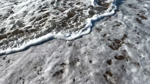 Sea beach waves close up, Ocean waves water, beach sand cover with waves 動画素材 207759426