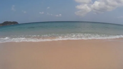 Sea beach with white sand Stock Footage