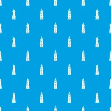 Sea beacon pattern vector seamless blue Stock Illustration