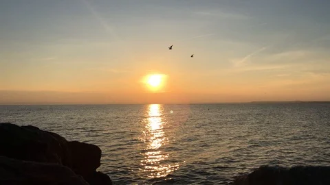 Sea beautiful sunset  Stock Footage 98144530