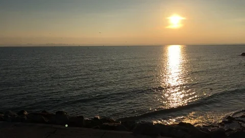 Sea beautiful sunset  Stock Footage 98144552