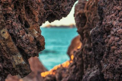 Sea between the rocks Stock Photos
