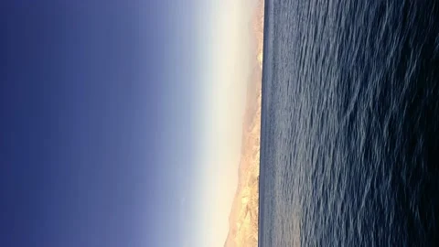 Sea big waves, waves in the ocean, at sunset Stock Footage 238686832