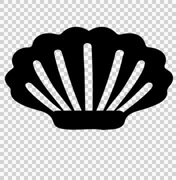 Sea Black Shell With Internal Vertical Lines white Stock Illustration