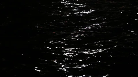 Sea black water wave background at night, Stock Video