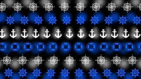 Sea blue and white elements in loop Stock Footage 157550169