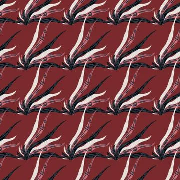 Sea botanic seamless pattern with seaweeds. Pink, green and white colored orn Stockillustratie