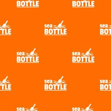 Sea bottle pattern vector orange Stock Illustration