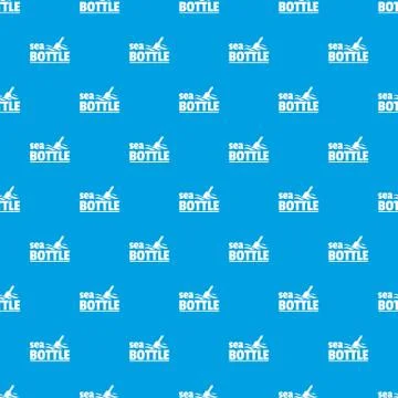 Sea bottle pattern vector seamless blue Stock Illustration