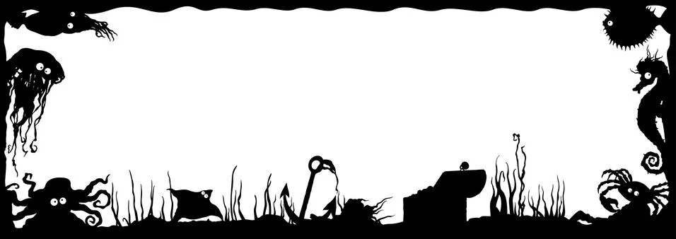 Sea bottom frame Stock Illustration