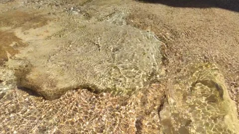 Sea bottom texture, yellow sand waves in shallow water. Stock Footage 154524770