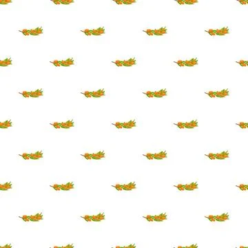 Sea buckthorn berries seamless pattern repeating background イラスト素材