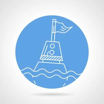Sea buoy round vector icon Illustrazione stock