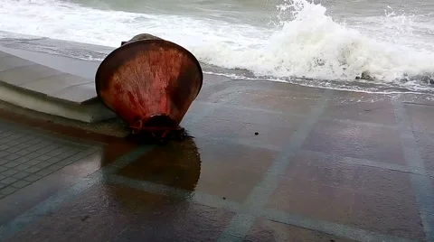 Sea buoy washed ashore Stock-Footage 59595929