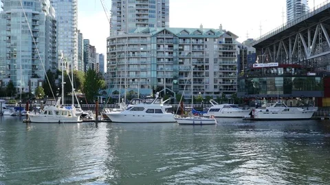 Sea bus passing by in front of the camera. Yachtclub. Stock Footage 73871277