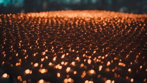 A Sea of Candles Stock Footage 284742244