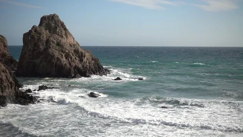 The sea in the cape cap under the blue sky Stock Footage 90953859