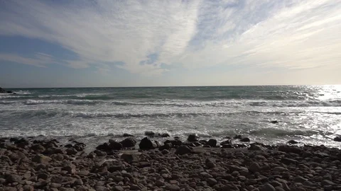 The sea in the cape cap under the blue sky Stock Footage 90954629