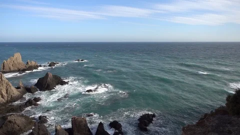 The sea in the cape cap under the blue sky Stock Footage 90956764