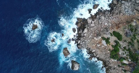 The sea caressing the rocks Stock Footage 86317015