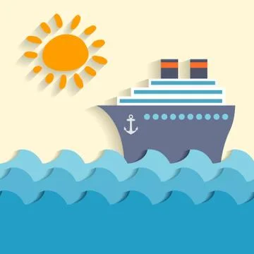 Sea cartoon poster Stock Illustration