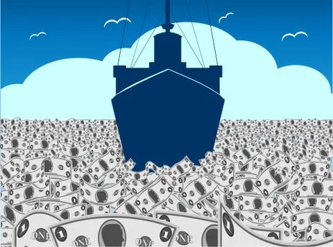 Sea of Cash (Vector) 库存插图