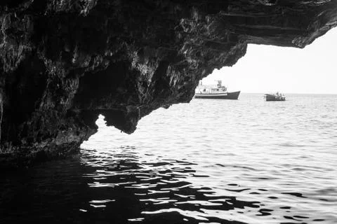 The sea cave Stock Photos